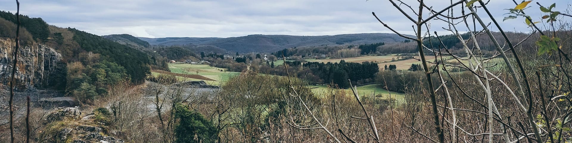 View on the valley in Viroinval, Ardennes, Belgium, as seen from La Roche aux Faucons