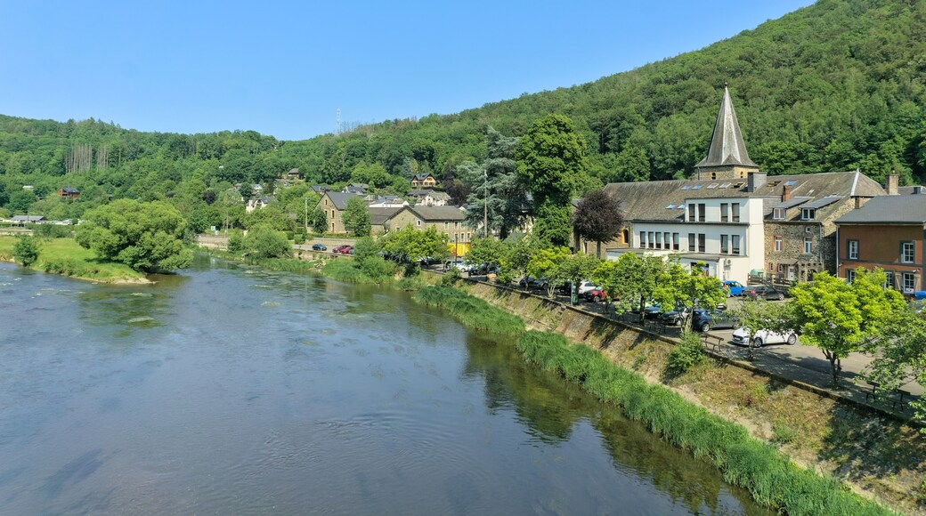 The semois river at the belgian village Bohan in the Ardennes