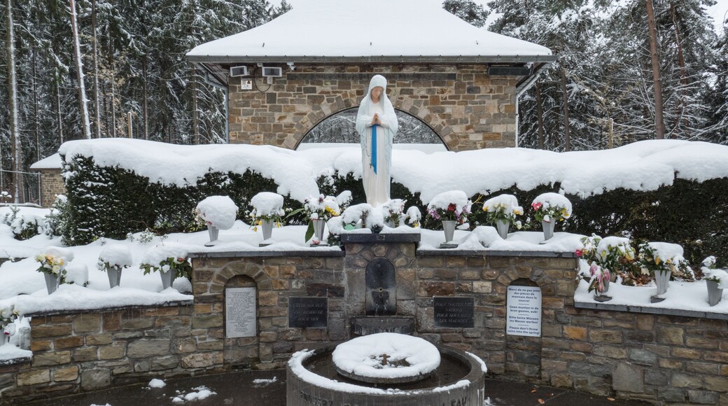 Belgium, Banneux, the source under the snow
