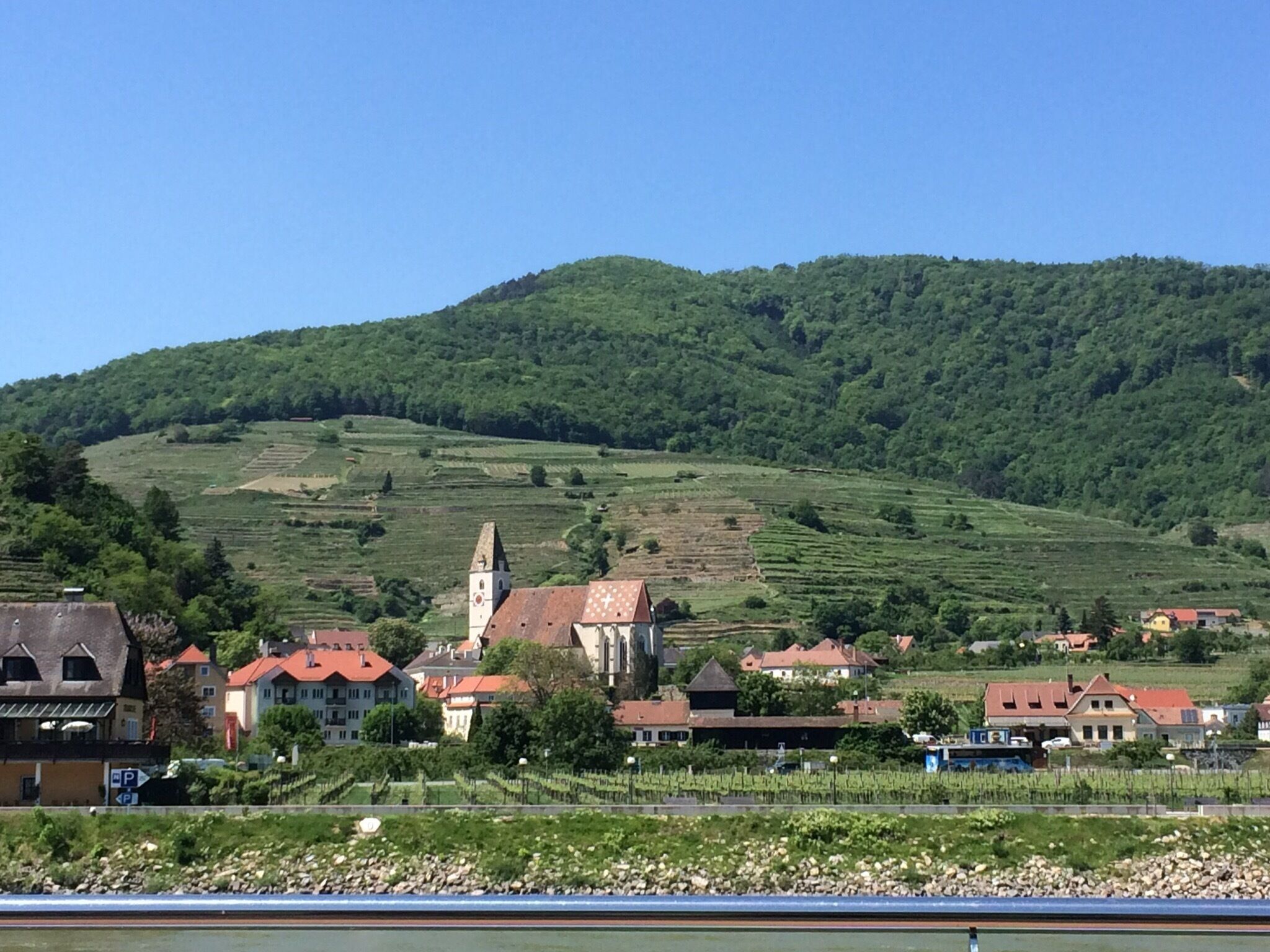 Floating on the

 Donau River.