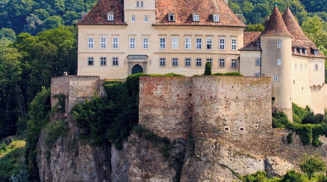 Looking back to Castle Schoenbuehel (Schloss Schönbühel) as we cruise up the River Danube (in Austria) in our Longship.
One of the many impressive castle on the banks of the Danube, especially in the Wachau Valley.