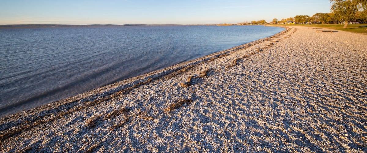 Sunset beach at lake neusiedl in Austria