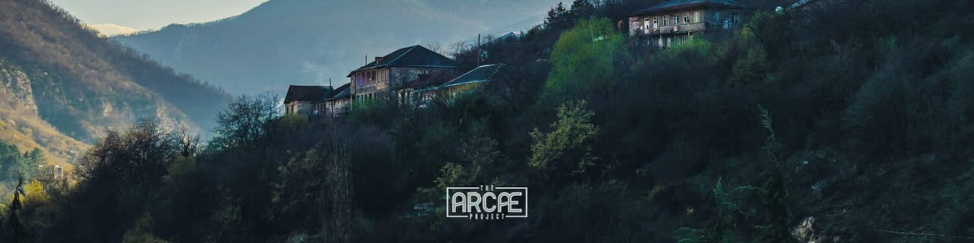 Houses on top of hills in the outskirts of Ijevan, Armenia.