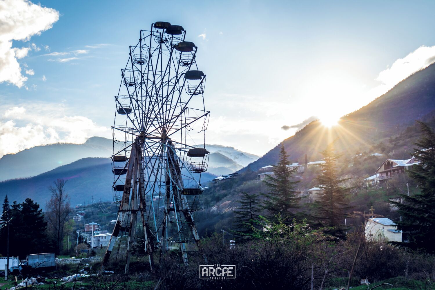Ijevan was Armenia's first Soviet town and even though it and you can witness this just by walking around town and admiring the decaying architecture. 

One of my favorite spots in town was this abandoned Ferris Wheel in the outskirts of the city. 