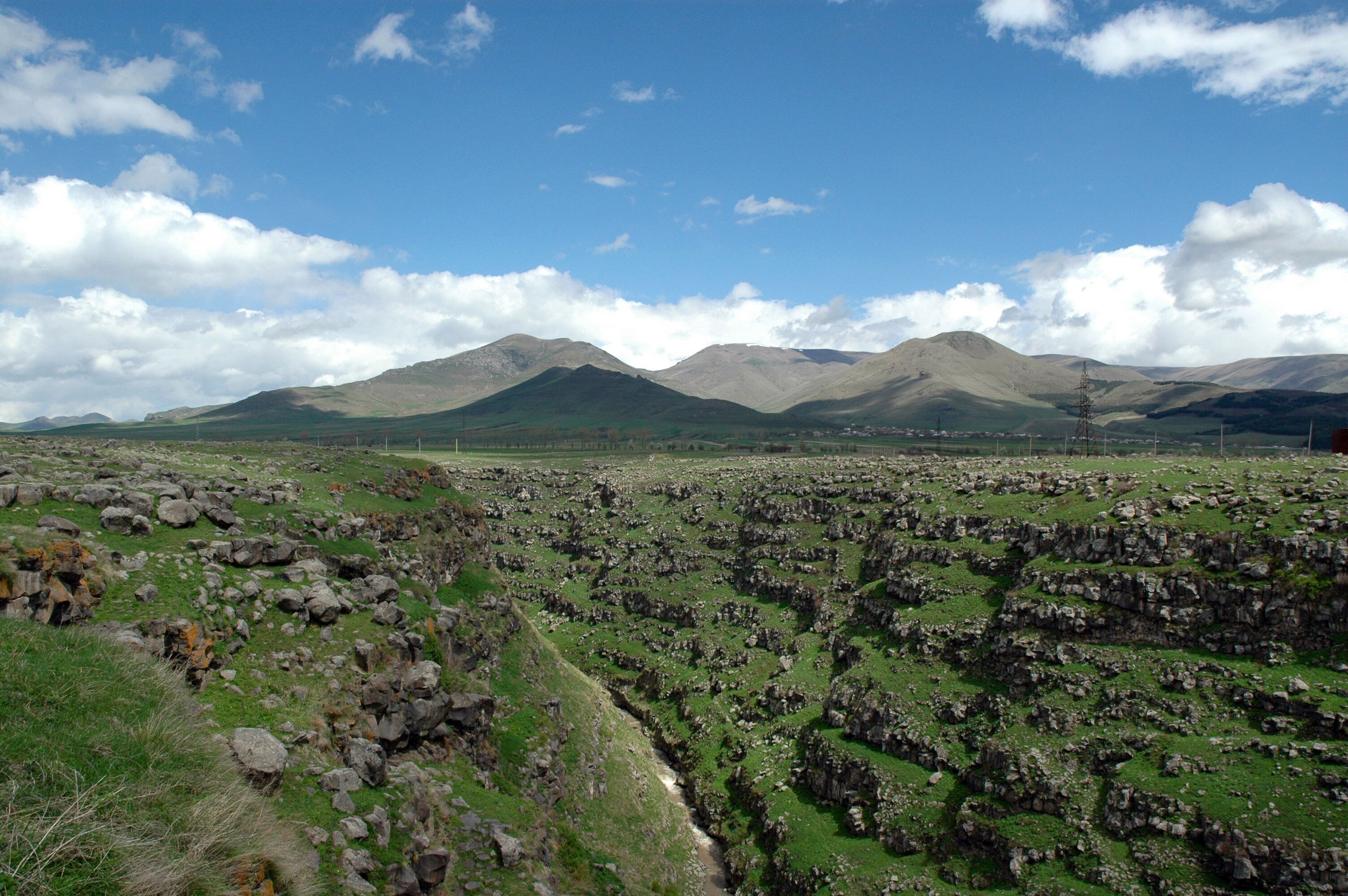 Mountainous landscape. View at Dzoraget River Canyon. Lori Region, Armenia.