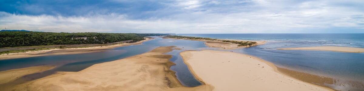 Beautiful ocean beach in Victoria, Australia - aerial panorama