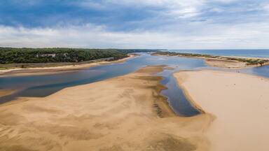 Beautiful ocean beach in Victoria, Australia - aerial panorama