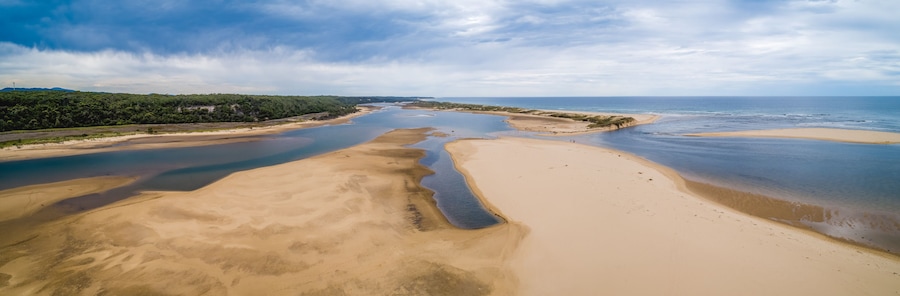 Beautiful ocean beach in Victoria, Australia - aerial panorama