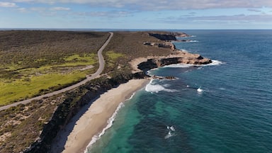 Dhilba Guuranda Innes National Park, Yorke Peninsula, South Australia: Aerial View of Rugged Cliffs, Sandy Beaches, and Turquoise Ocean