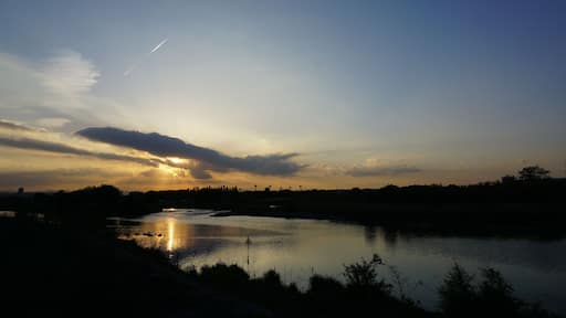 多摩川の夕日(南多摩駅付近)