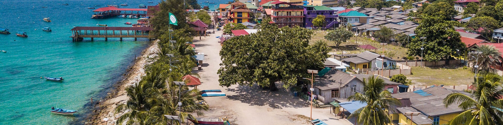 Aerial view of Fishing Village in Perhentian Kecil, Malaysia