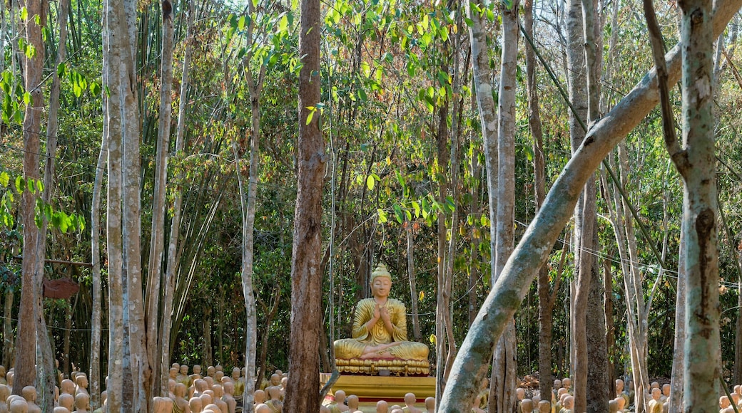 Plaeng Yao District, Chachoengsao / Thailand / February 16, 2020 : Wat Krok Kaeo Wong Phra Chan. There is a Buddhist architecture suitable for learning..