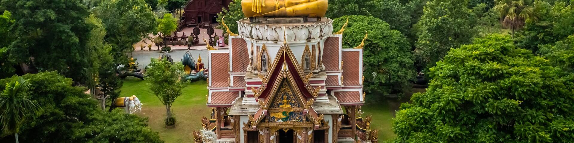 Aerial view of Wat Thavorn Chaisiri, Chaiyaphum, Thailand