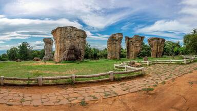 Mo Hin Khao, the Stonehenge of Thailand in Phu Lan Kha national park, Chaiyaphum, Thailand.