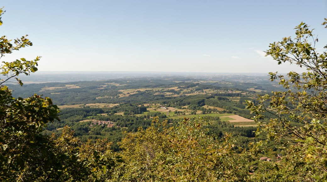 Vue vers le nord depuis le sommet du Rez de Sol, le plus long filon de quartz du Massif Central, situé à 943 m d'altitude dans les Bois noirs.