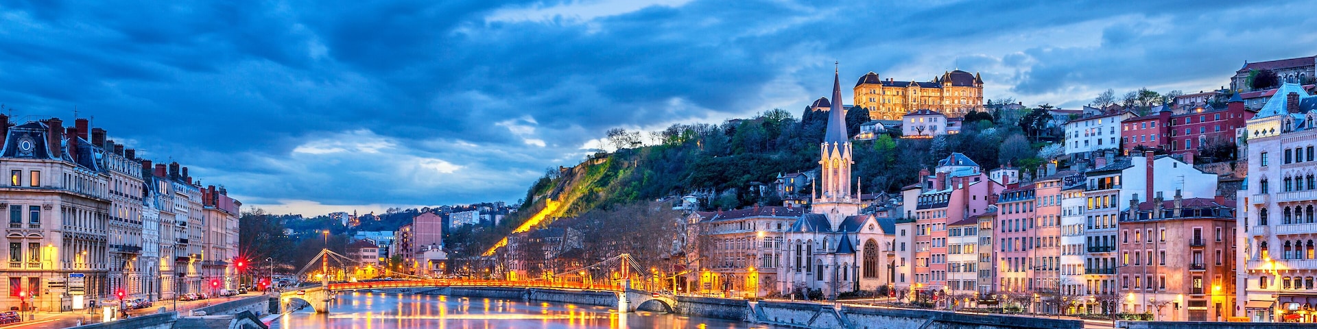 The Saone river in Lyon city