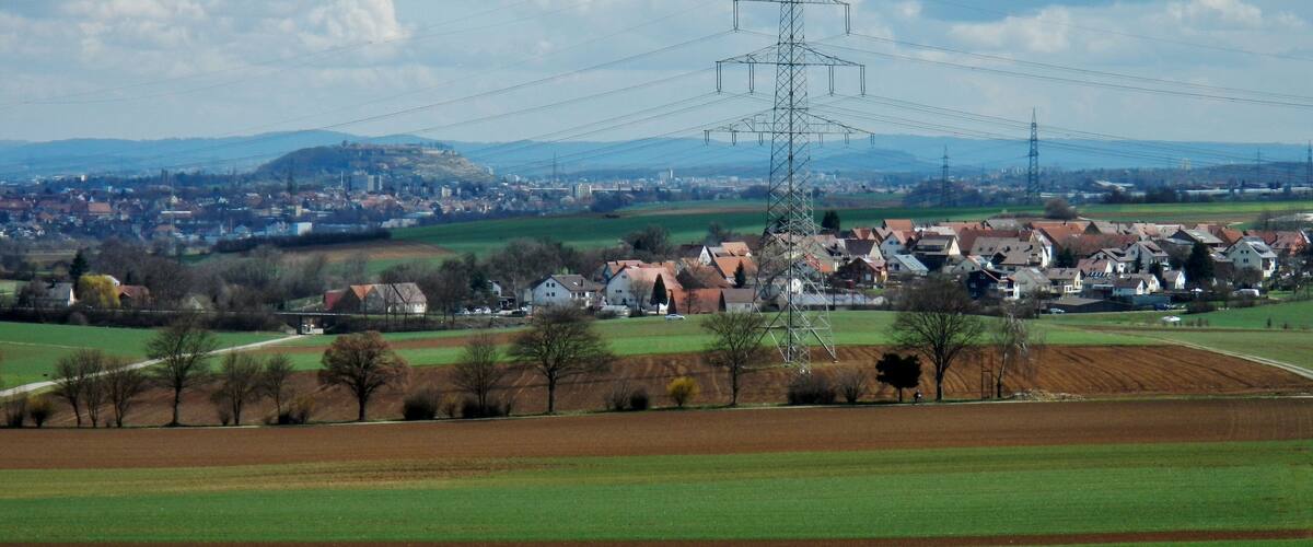 Ausblick vom Keltengrab Richtung über Schönbühlhof Richtung Festung Hohenasperg