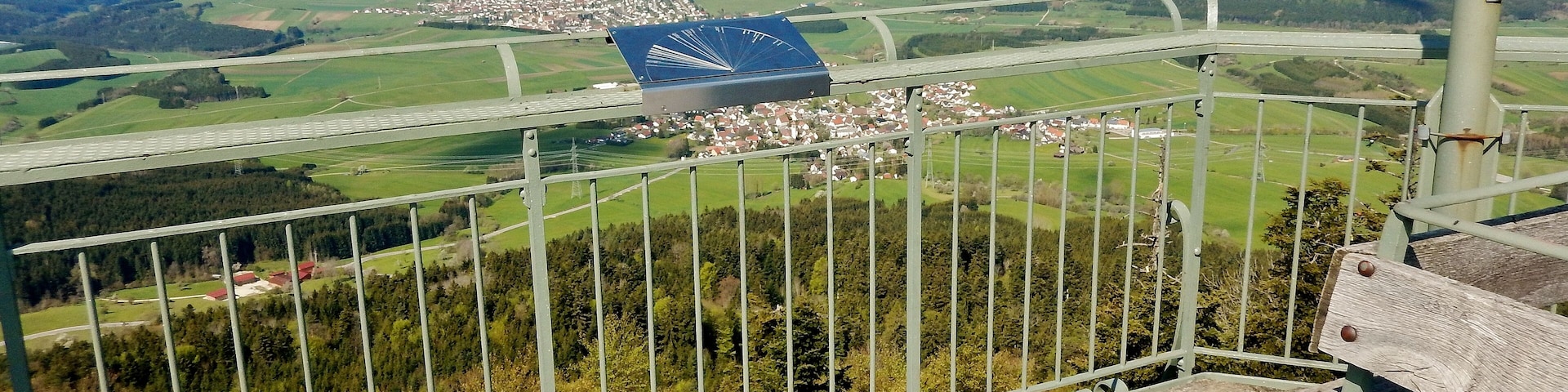 Ausblick vom Lembergturm 33 m hoch auf 1019 m. ü. NN: 1899 von Ph. Ant. Fauler Freiburg