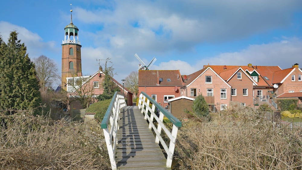 Fischerort Ditzum im Rheiderland in Ostfriesland,Niedersachsen,Nordsee,Deutschland