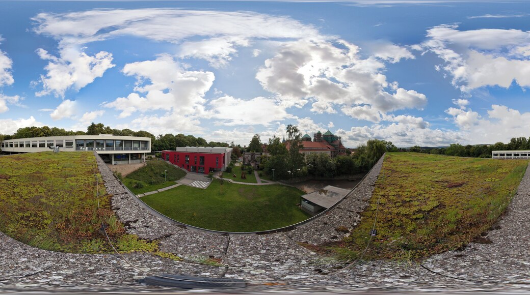 Gymnasium Andreanum: Rundblick vom Dach des Osttraktes. Kugelpanorama aus 8 Einzelaufnahmen.