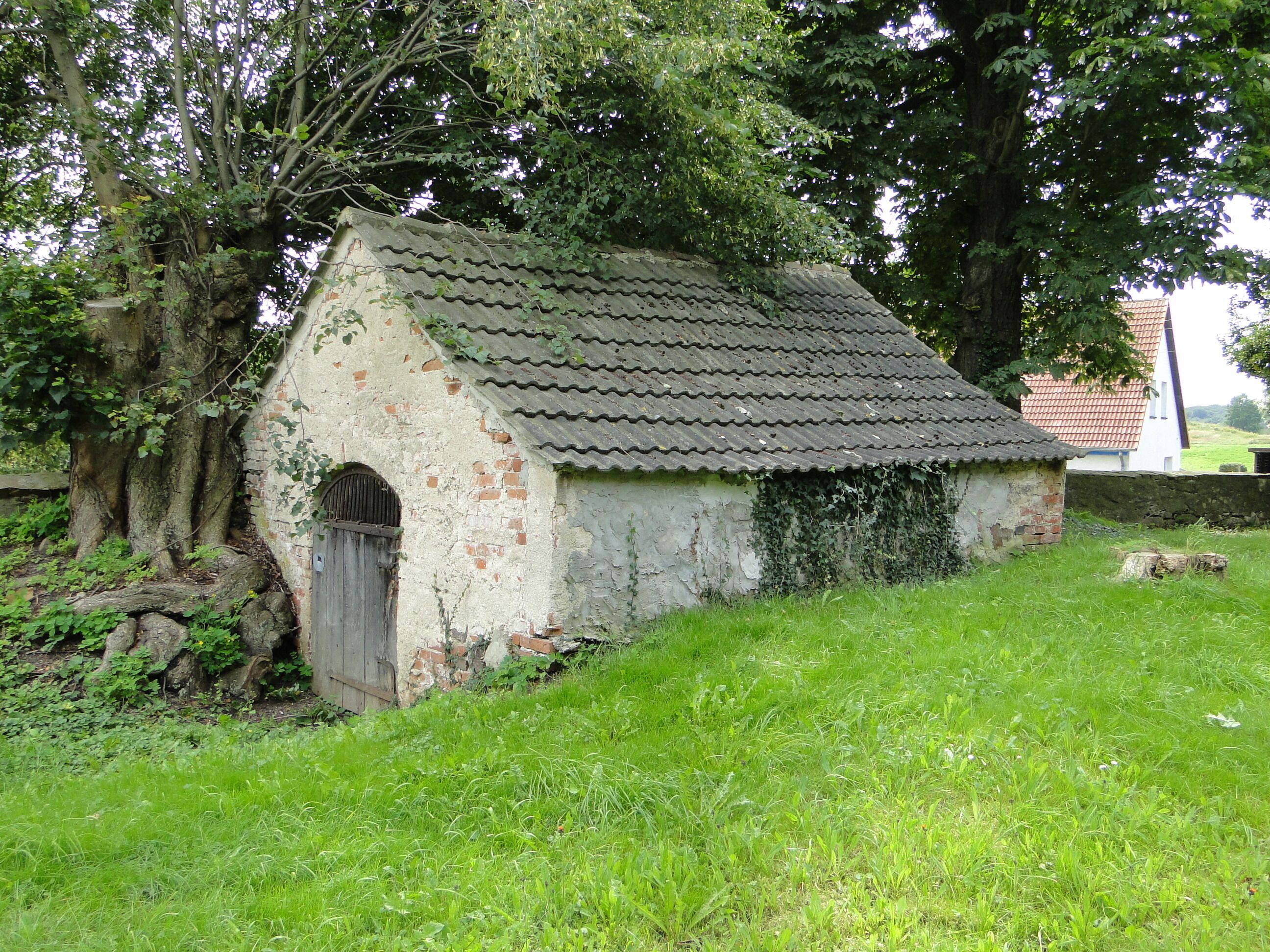 Grave chapel next to the church in Jatzke, district Mecklenburg-Strelitz, Mecklenburg-Vorpommern, Germany