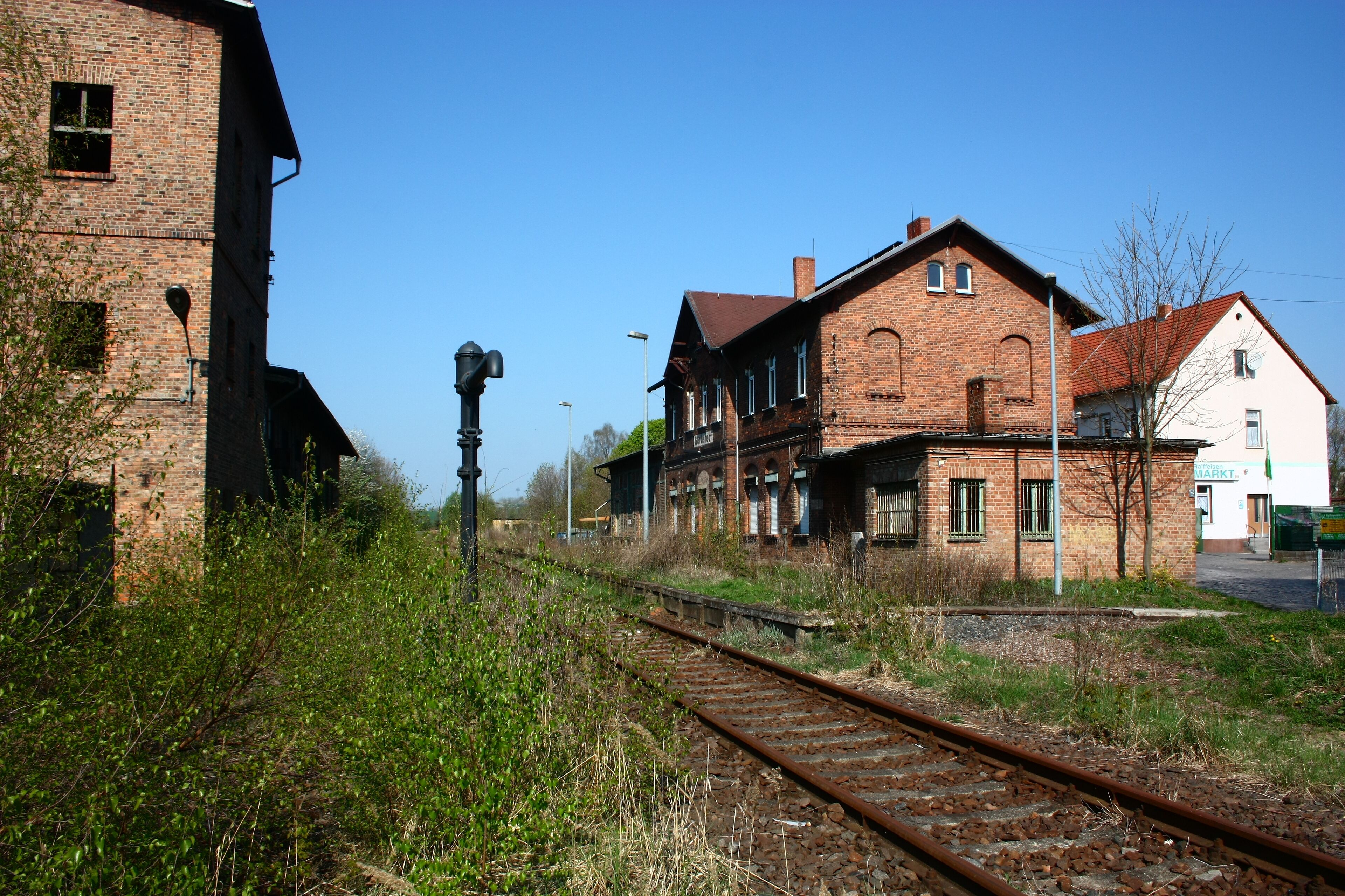 der stillgelegte Bahnhof von Gerbstedt an der Halle-Hettstedter Eisenbahn