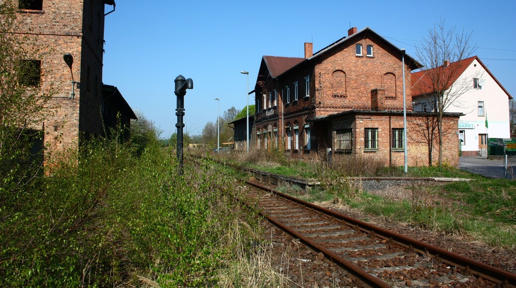 der stillgelegte Bahnhof von Gerbstedt an der Halle-Hettstedter Eisenbahn