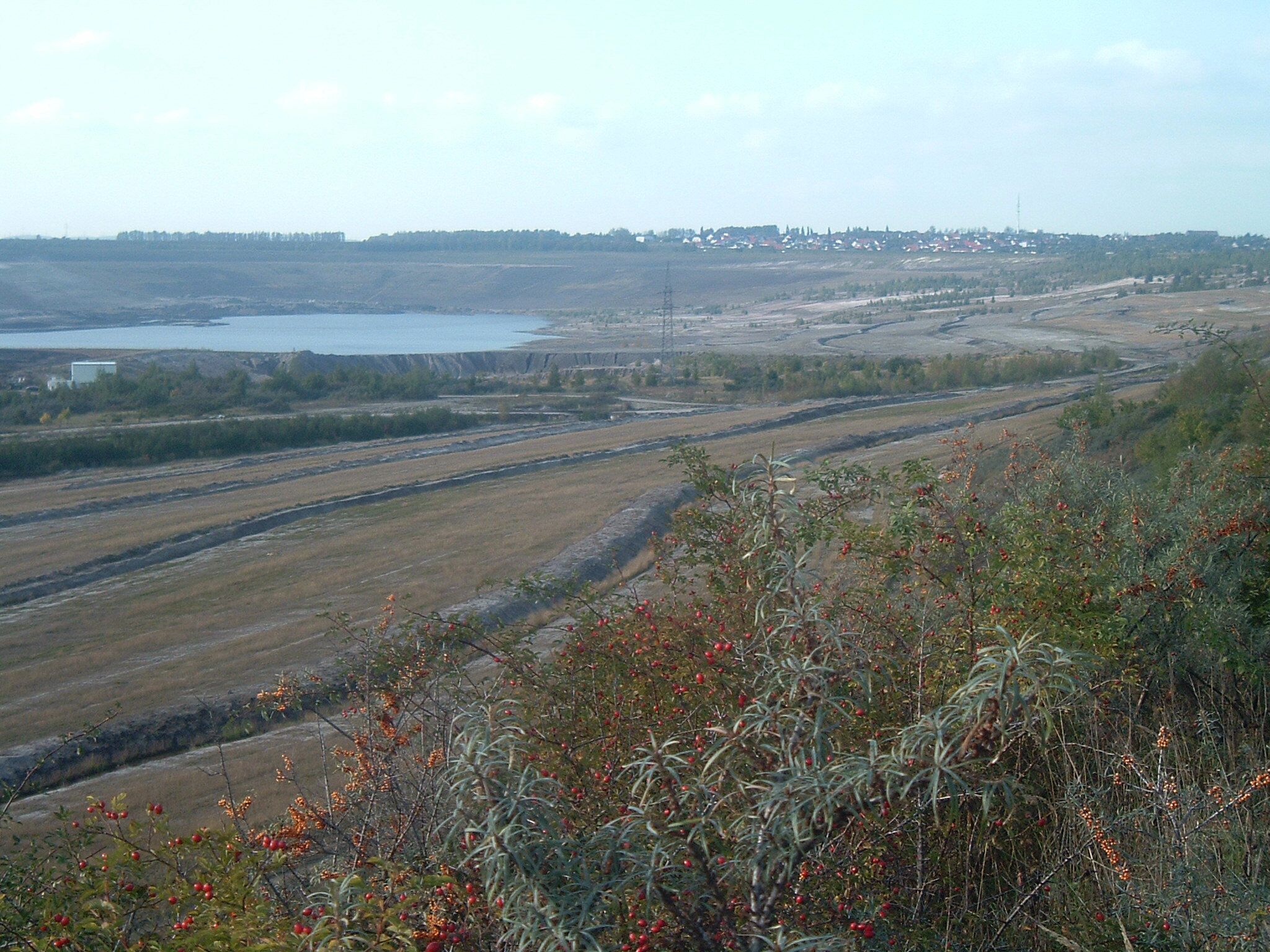 Harbke ehemaliger Braunkohlentagebau Sicht nach Helmstedt
