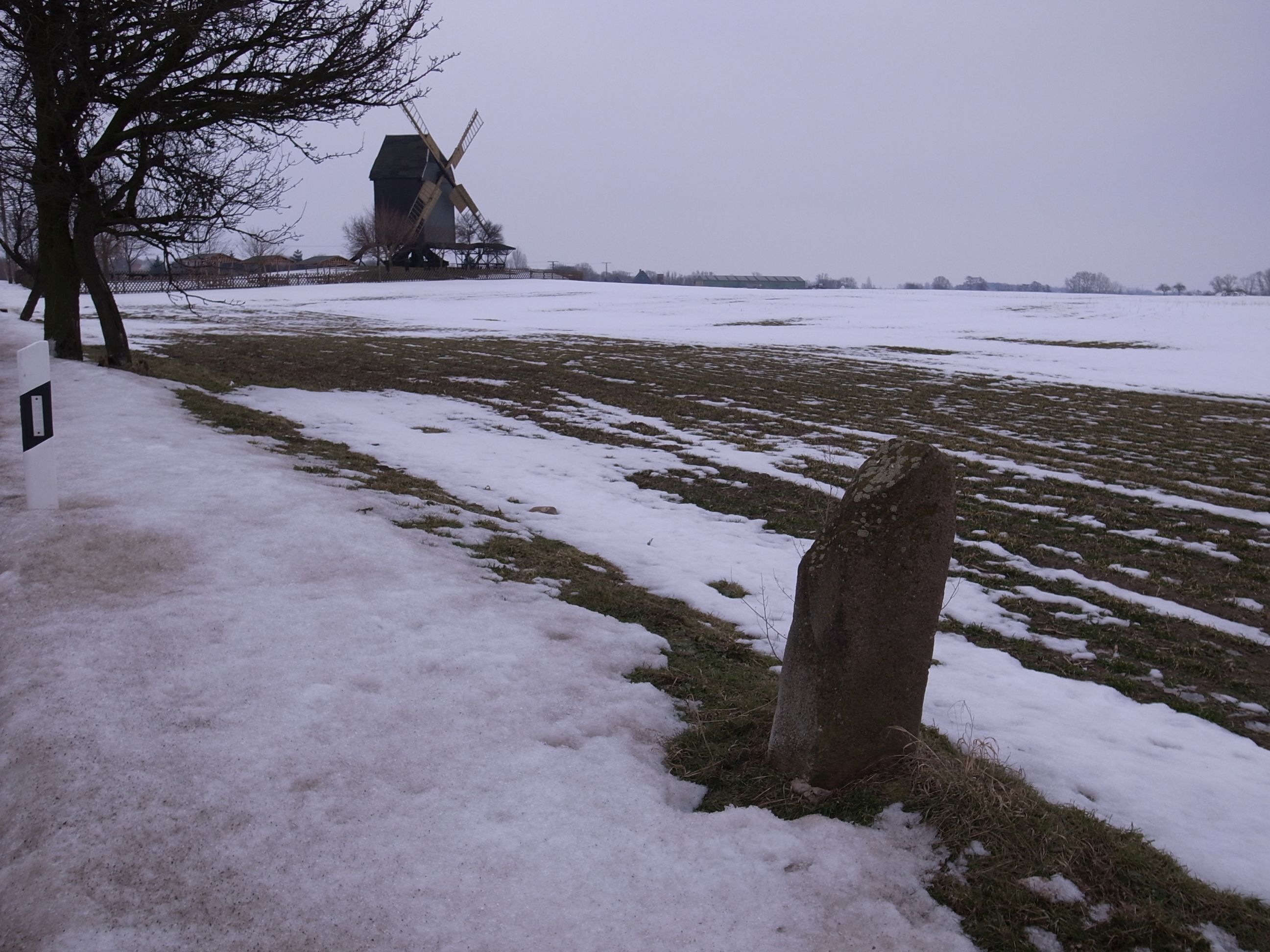 Stadt Südliches Anhalt, Ortsteil Libehna, Menhir an der Bockwindmühle
