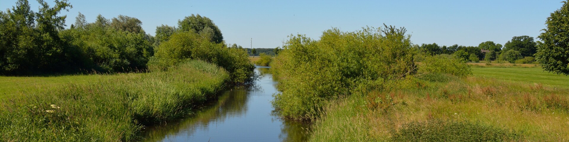 Die Hörnerau, in anderen Karten auch als Randkanal bezeichnet, bildet die Grenze zwischen Wittenbergen und Auufer.
