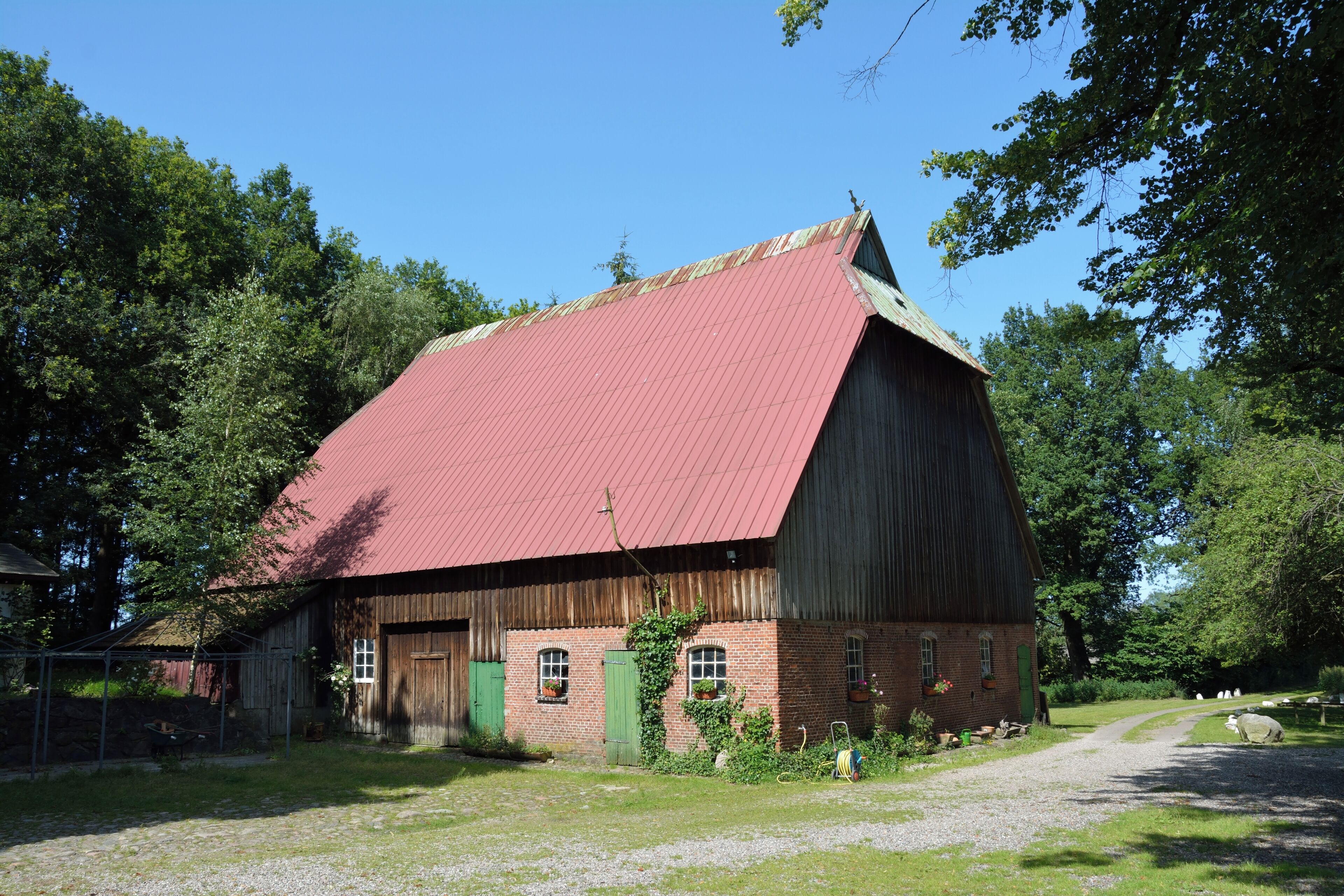 Mehlbek, "Gesindehof", historische Gaststätte auf dem Weg zur Tongrube Muldsberg