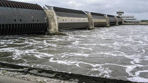 Eidersperrwerk bei Wesselburenerkoog, Schleswig-Holstein, Deutschland