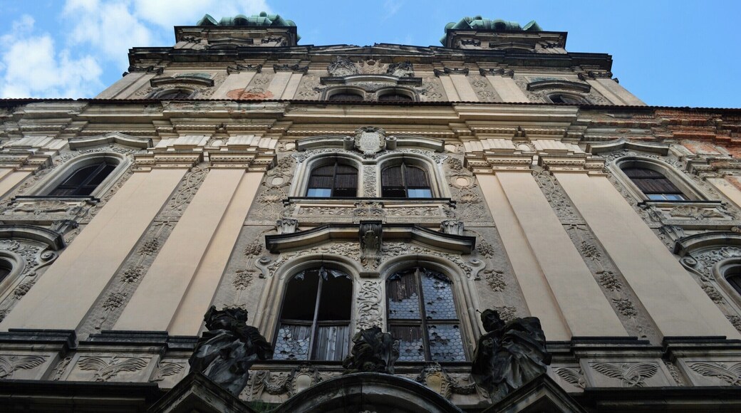 Lubiąż Abbey is beautiful. We received a short tour of the main hall inside, but then also ventured around the buildings on our own (venturing may or may not have been allowed...technically.) This is one of my favorite pictures of the abbey because the angle helps portrays its grandeur. #BvSApplication