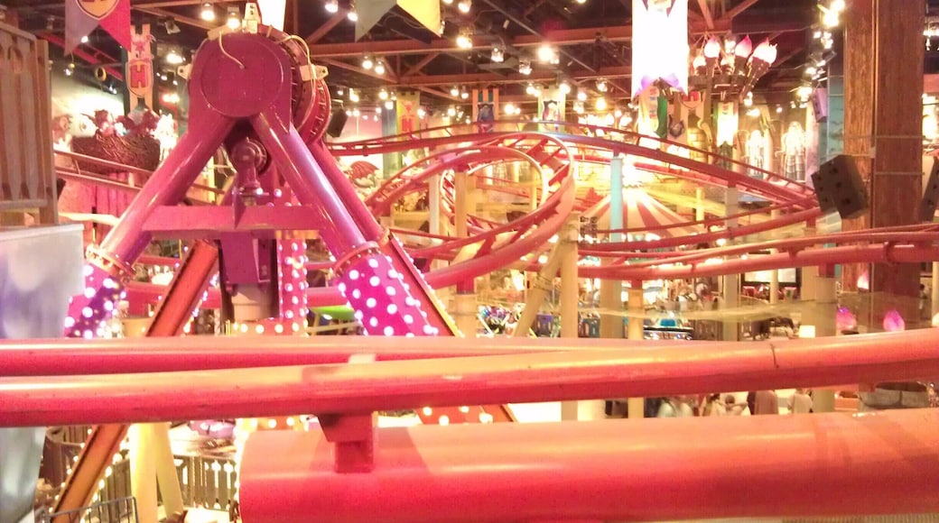 Amusement park inside a shopping centre in Moscow. Contains a collection of children's rides and small thrill rides including the family roller coaster Babylon.