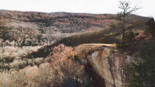 Yellow rock trail at Devils Den State Park
