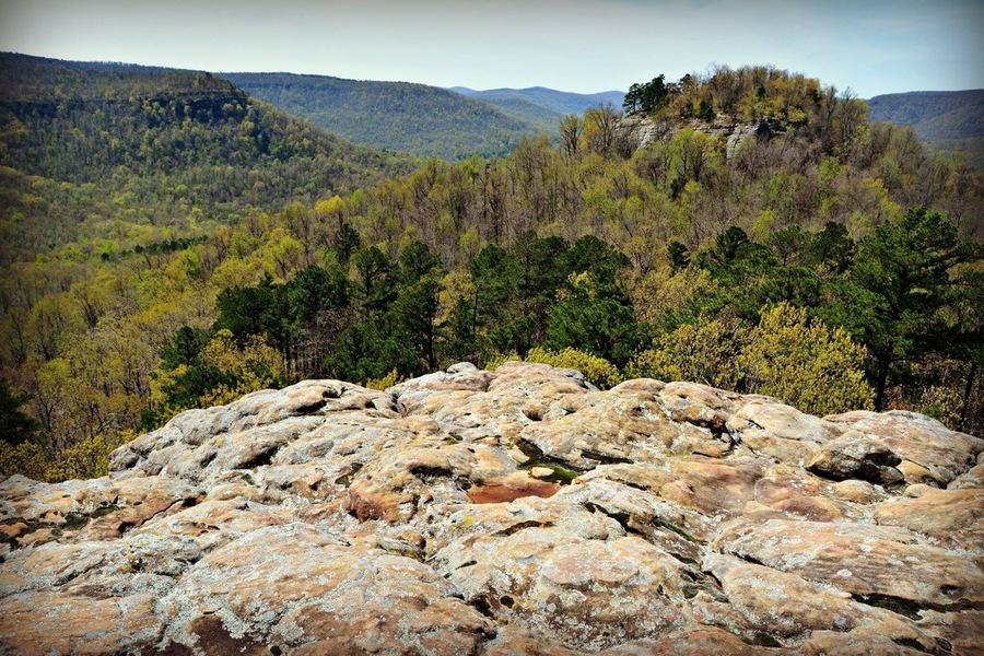 Along the trail at Sam's Throne. Photo from April 2015.