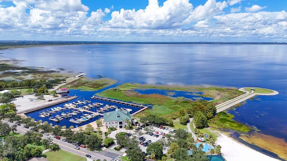 Lakefront Park and marina located on East Lake Toho in the city of St Cloud in Osceola County, Florida.