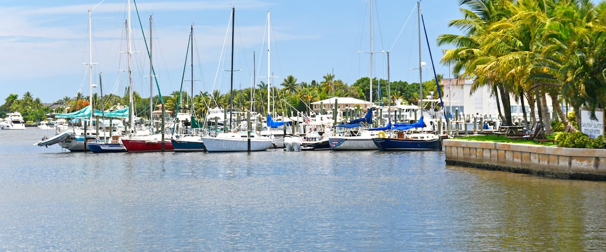 Boats at harbor in Port Salerno south of Stuart along the intracoastal waterway in Florida