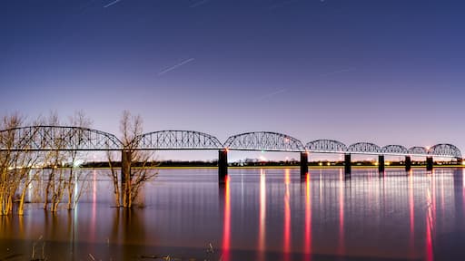 Night / Blue Hour at Historic Brookport Bridge - Ohio River, Brookport, Illinois & Kentucky