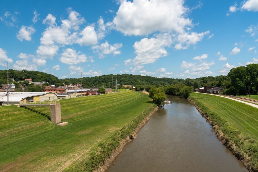 River and a path way in Galena