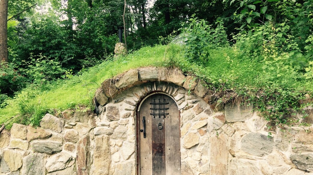 An authentic Hobbit House built right into the hill.