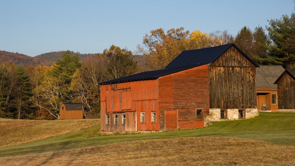 Autumn Barn at Sunrise