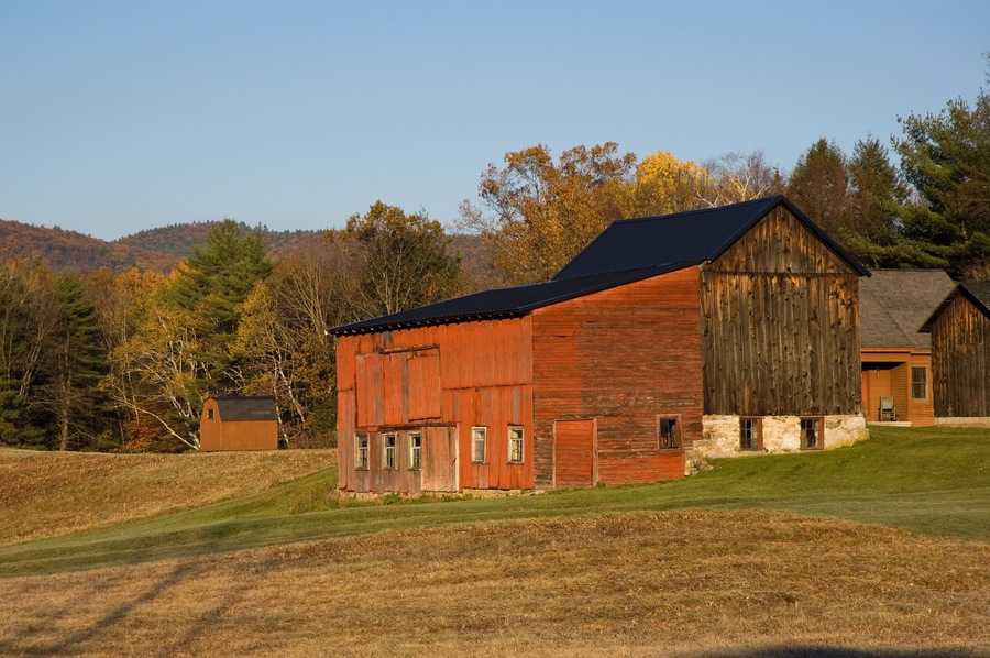 Autumn Barn at Sunrise
