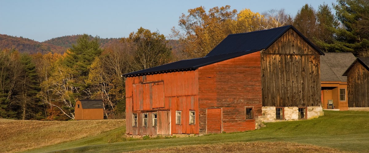 Autumn Barn at Sunrise