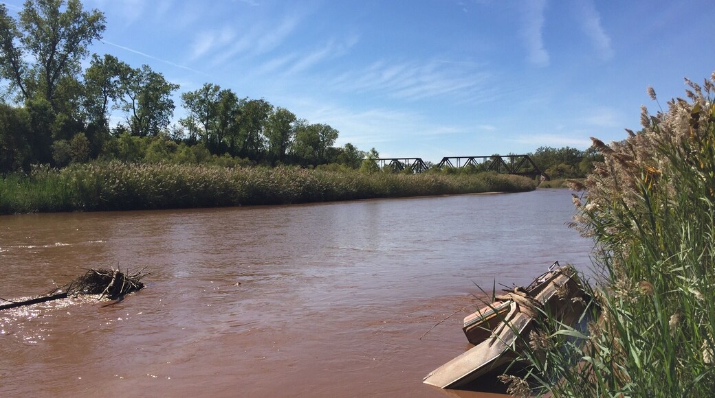 If you have a high clearance vehicle, this is a beautiful side trip up the Canadian River, with a beautiful old railroad bridge as the top prize.