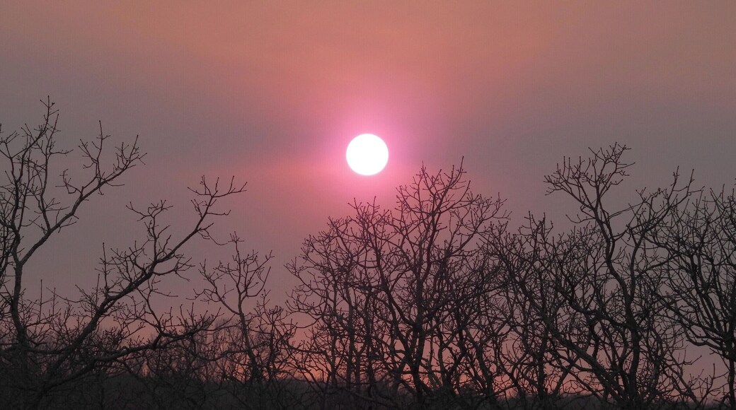 Sunset enhanced by the smoke from wildfires in western Oklahoma, March 2017