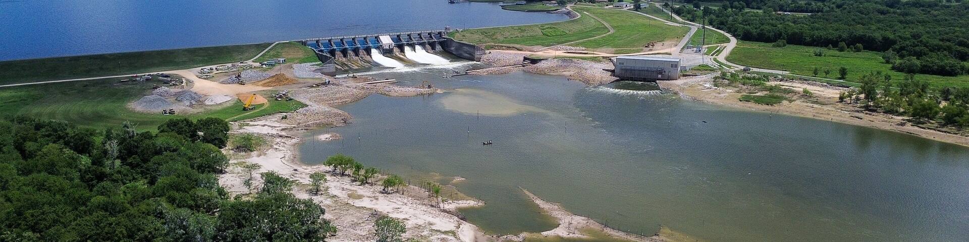 Lake Livingston Dam, the third largest lake in the State of Texas.