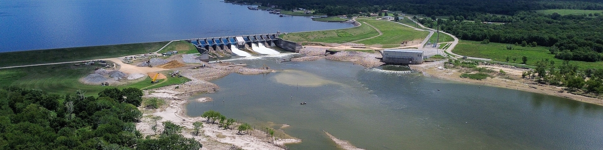 Lake Livingston Dam, the third largest lake in the State of Texas.