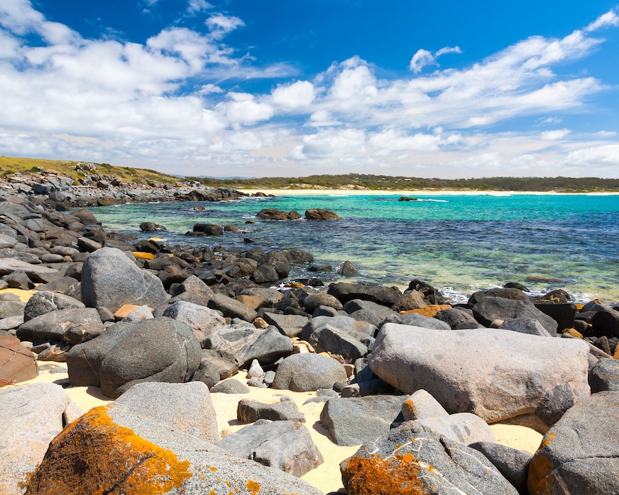 Rocky beach at Bingie Bingie Point, New South Wales, Australia
