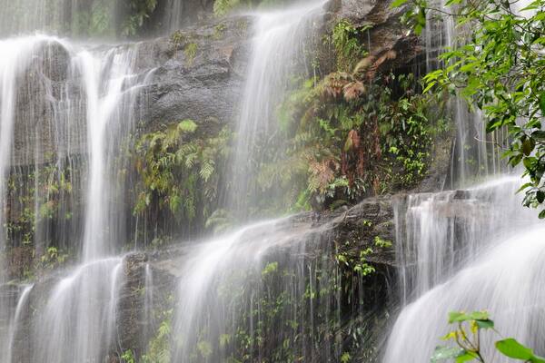 This is Gap Creek Falls in Watagans National Park. It's a relatively short but tricky walk and you'll be extremely lucky to see this sort of flow going over. However, when you get some good rain, the fall expands dramatically and is well worth the walk in.